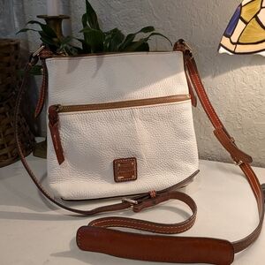 Dooney & Bourke White and Brown Crossbody Bag